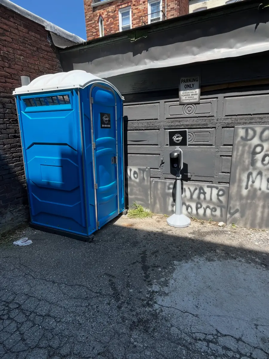 Porta potty at a jobsite