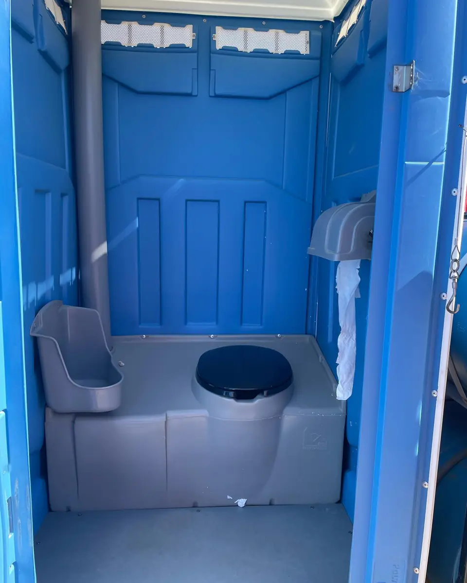 Clean porta potty interior