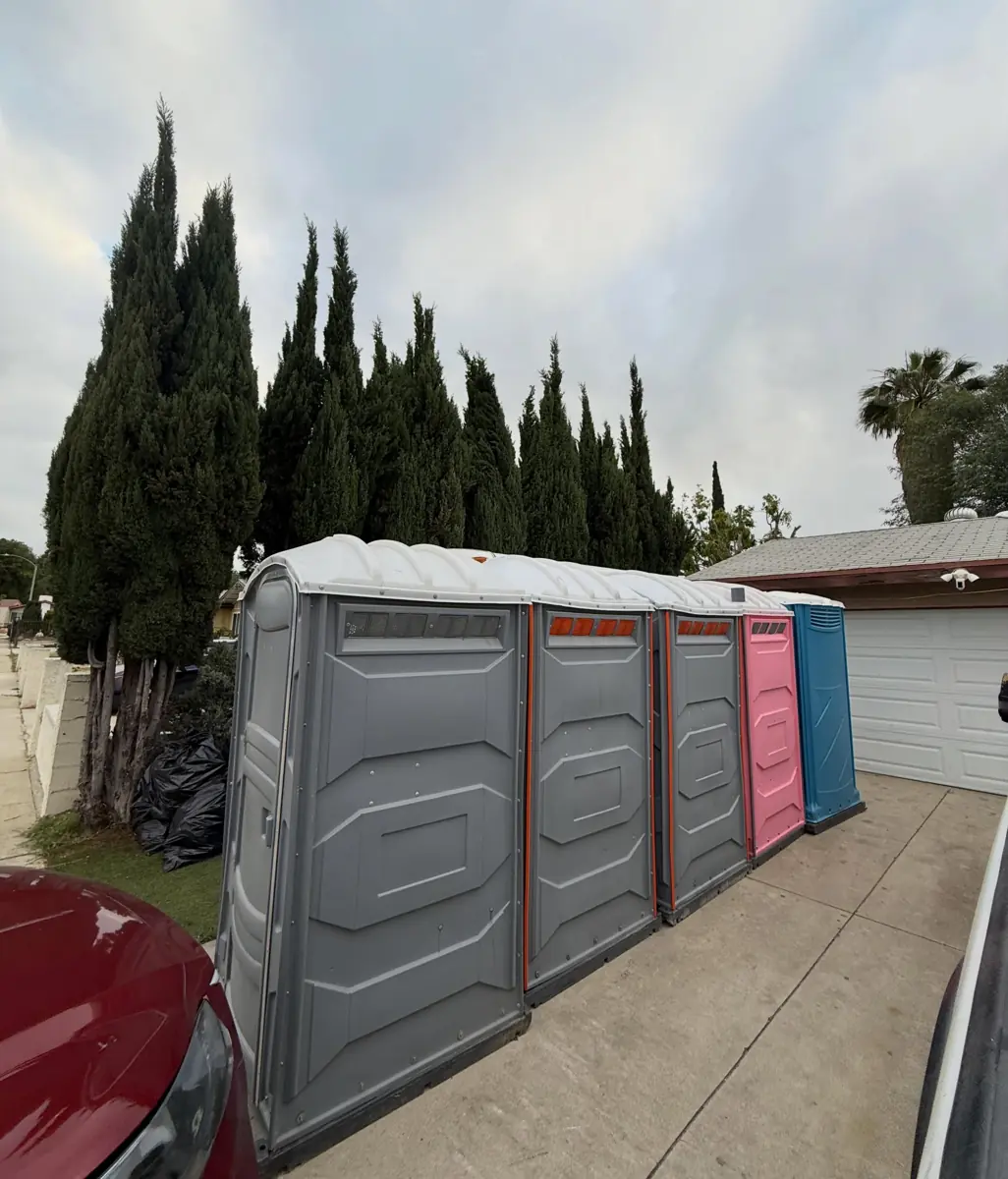 Row of event porta potties